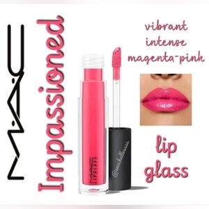 MAC Cosmetics Impassioned Lip Glass Magenta Pink Brand New In Box Full Size